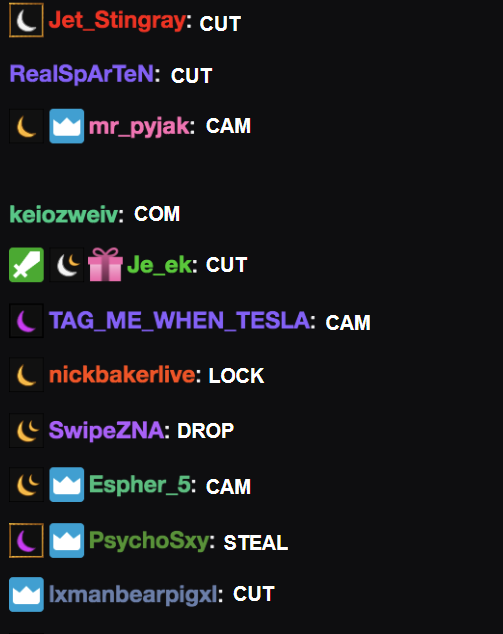 Twitch chat voting on events during a run